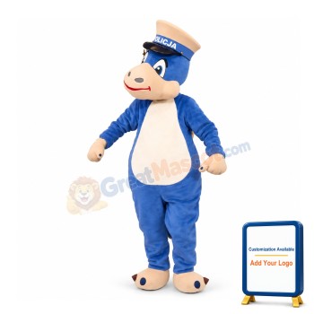 Fashionable Blue Dinosaur Mascot Adult Costume