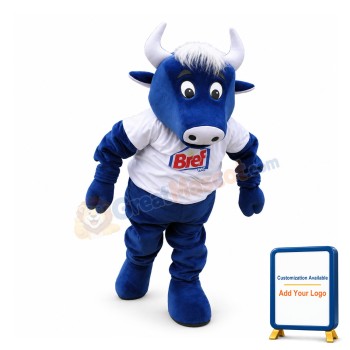 Adult Blue Bull Mascot Costume