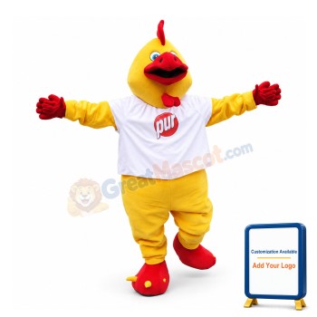 Adult Red & Yellow Rooster Mascot Costume