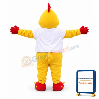 Adult Red & Yellow Rooster Mascot Costume