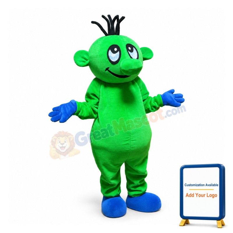 Adult Size Green Baby With Big Nose Mascot Costume 