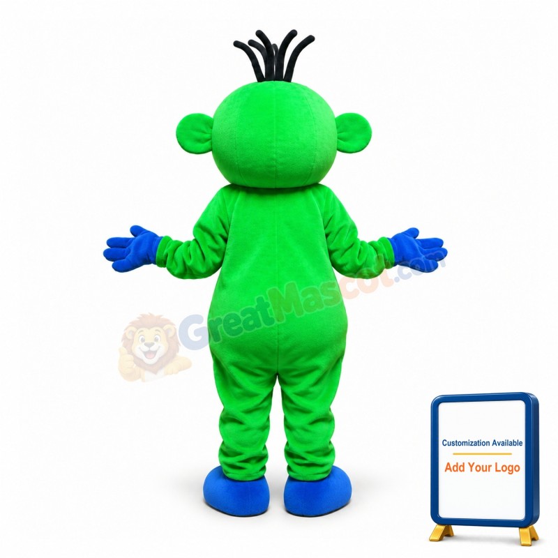 Adult Size Green Baby With Big Nose Mascot Costume