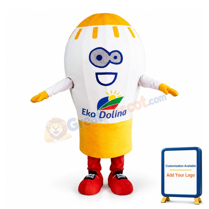 Giant Light Bulb Cartoon Mascot Adult Costume 