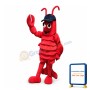 Adult Size Lobster In Blue Hat Cartoon Mascot Costume