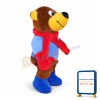 Brown Bear Wearing Red Scarf Mascot Costume
