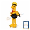 Yellow & Black Ostrich Mascot Adult Costume