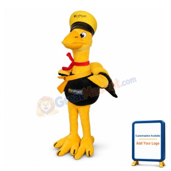 Yellow & Black Ostrich Mascot Adult Costume