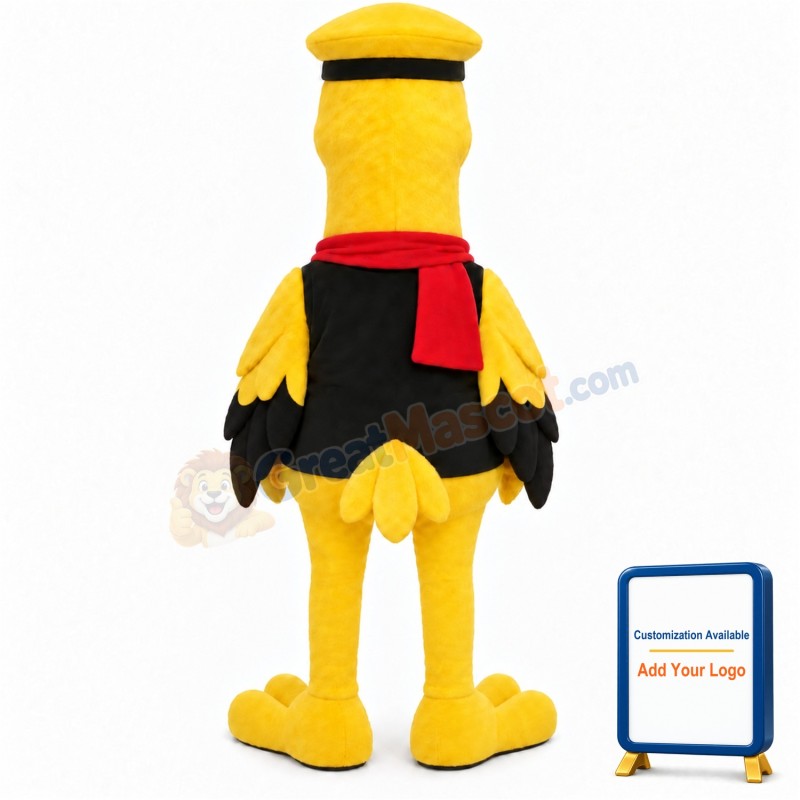 Yellow & Black Ostrich Mascot Adult Costume