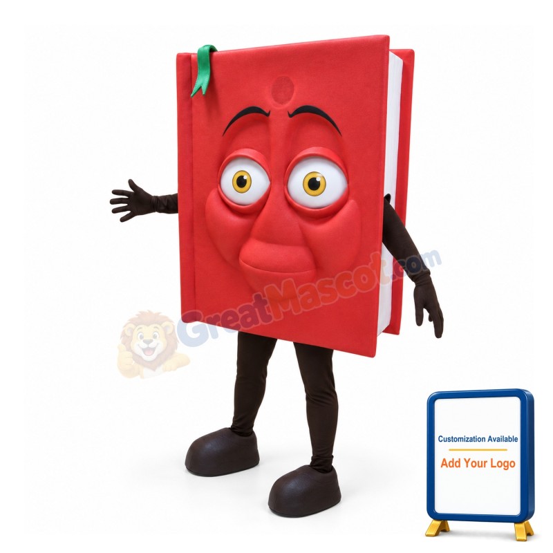 Adult Size Red Book Cartoon Mascot Costume