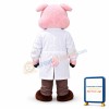 Adult Plush Pink Pig With Glasses Mascot Costume