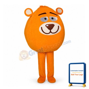 Only Orange Bear Head Mascot Adult Costume