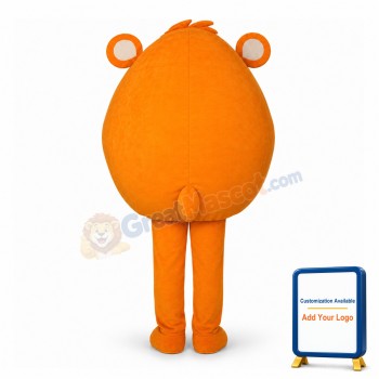 Only Orange Bear Head Mascot Adult Costume