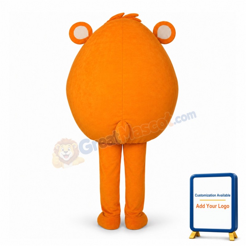 Only Orange Bear Head Mascot Adult Costume