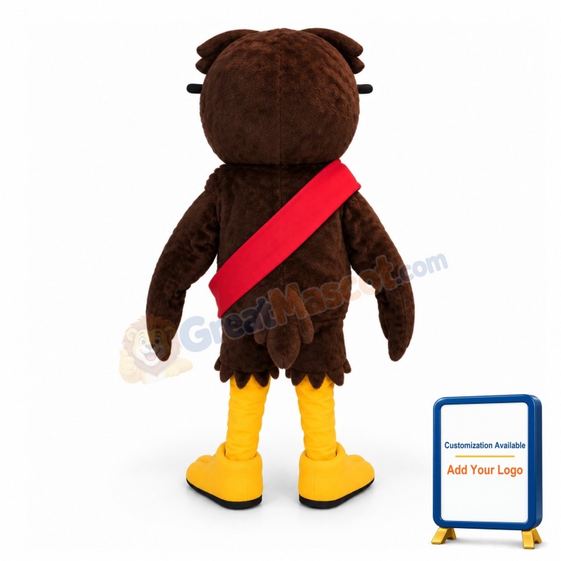 Black Owl With Glasses Mascot Adult Costume