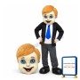 Man With Yellow Hair In Suit Mascot Costume