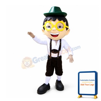 Man With Yellow Glasses Mascot Costume