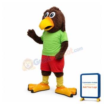 Adult Plush Brown Eagle Mascot Animal Fancy Dress Costume