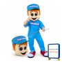 Young Man Dressed In Blue With A Cap Mascot Costume