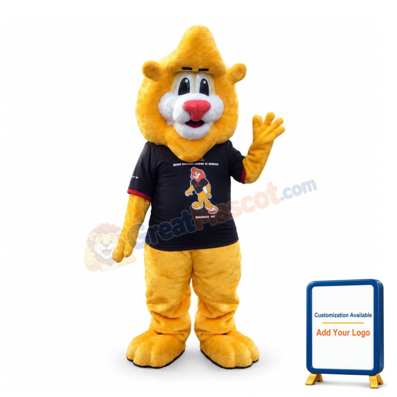 Adult Plush Yellow Lion Mascot Costume