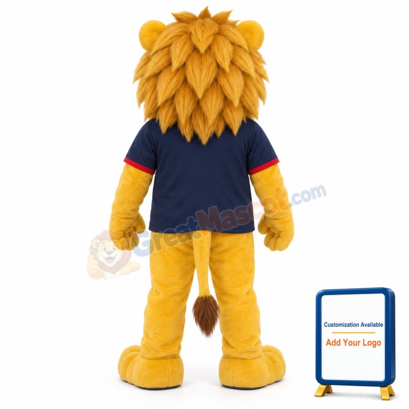 Adult Plush Yellow Lion Mascot Costume
