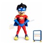 Happy Superhero Boy Mascot Costume