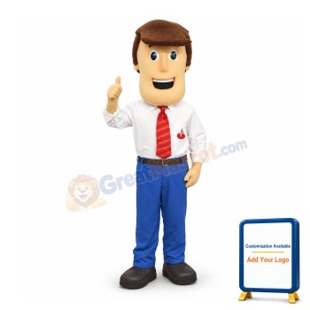 Smiling Young Man Mascot Costume