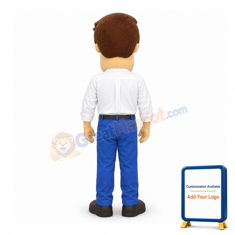 Smiling Young Man Mascot Costume