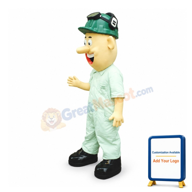 Friendly Miner With Long Nose Mascot Costume
