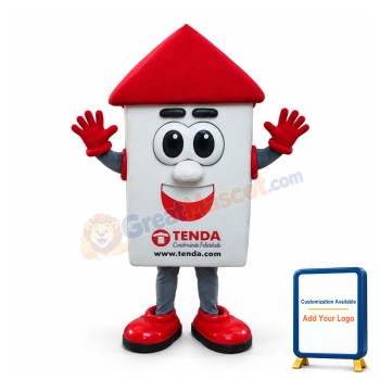 Red & White House Cartoon Mascot Adult Costume