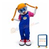 Cute Girl With Blue Glasses Mascot Costume