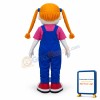 Cute Girl With Blue Glasses Mascot Costume