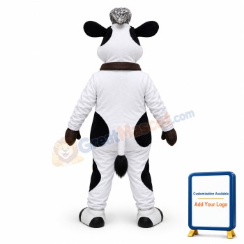 Smiling Cow With Bell On Neck Mascot Adult Costume