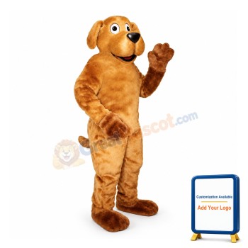 Affable Golden Dog Mascot Adult Costume