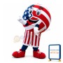 Deluxe Cartoon American Volleyball Lightweight Mascot Adult Costume 
