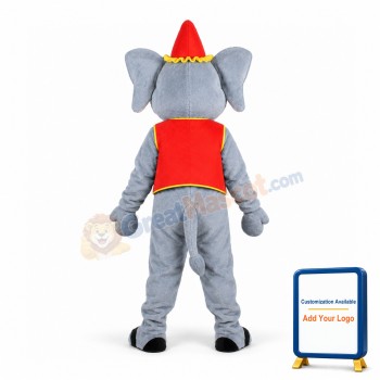 Lovely Circus Gray Elephant Mascot Adult Costume