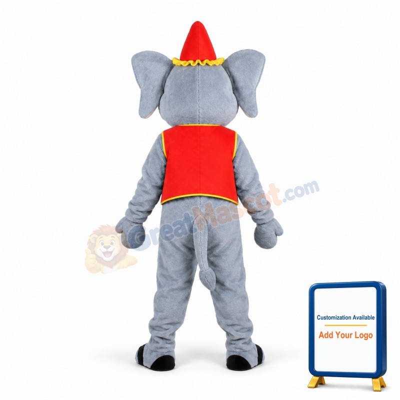 Lovely Circus Gray Elephant Mascot Adult Costume