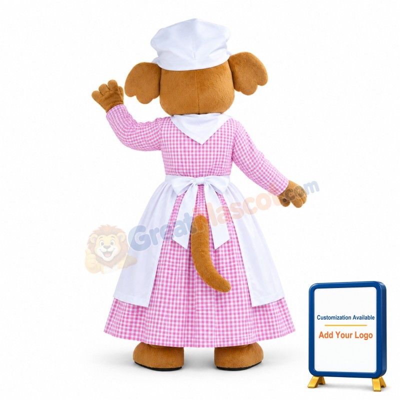 Brown Deer In Plaid Dress Mascot Adult Costume