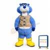 Adult Plush Blue & White Leopard Mascot Adult Costume