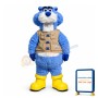 Adult Plush Blue & White Leopard Mascot Adult Costume