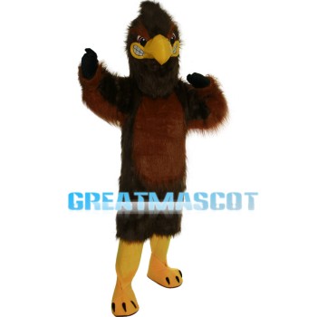 Angry Long Fur Dark Brown Eagle Mascot Costume
