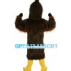 Angry Long Fur Dark Brown Eagle Mascot Costume