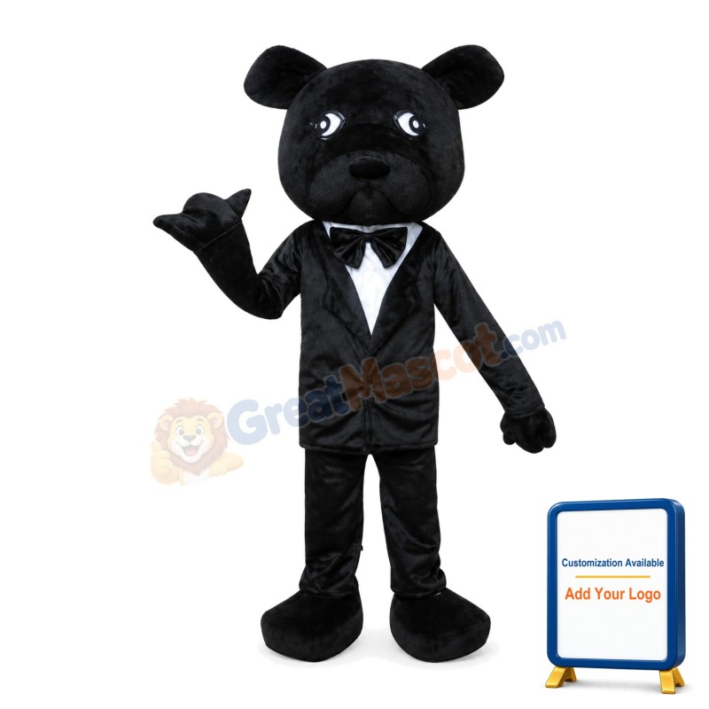 Gentleman Black Bear Mascot Costume