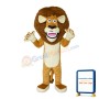 Surprised Brown Lion Mascot Costume