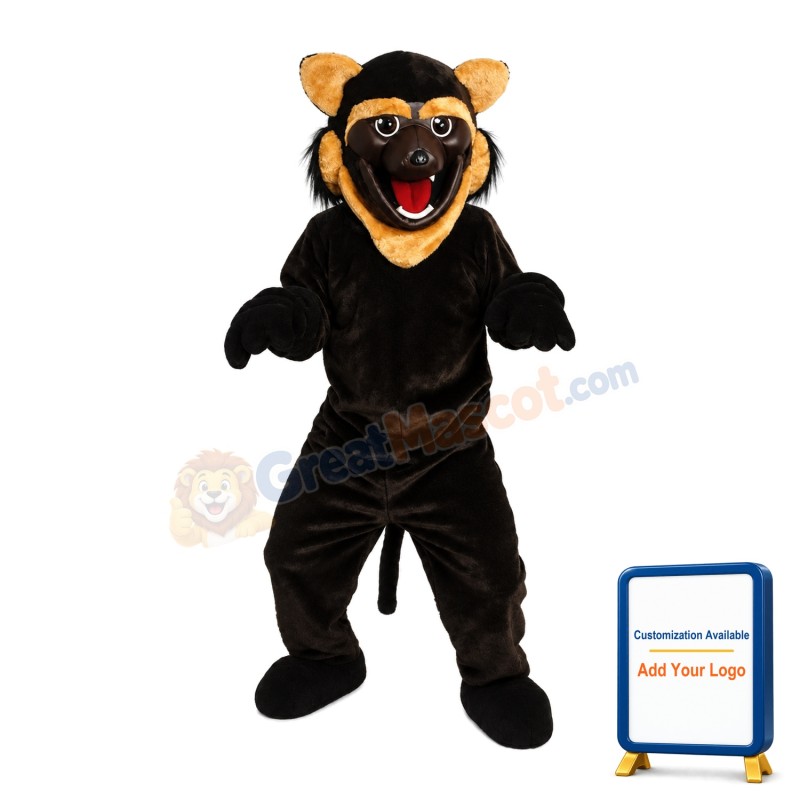 Roaring Leopard With Light Brown Eyebrow Mascot Costume