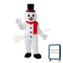 Snowman Wearing Red Scarf Mascot Costume