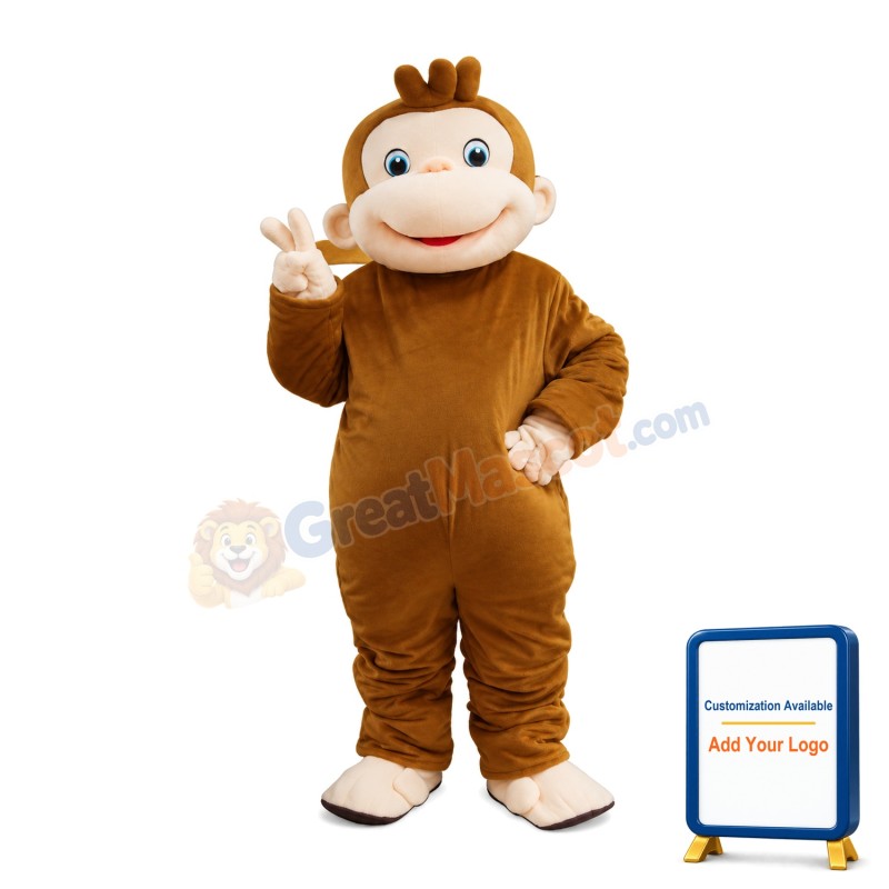 Fat Brown Monkey Mascot Costume
