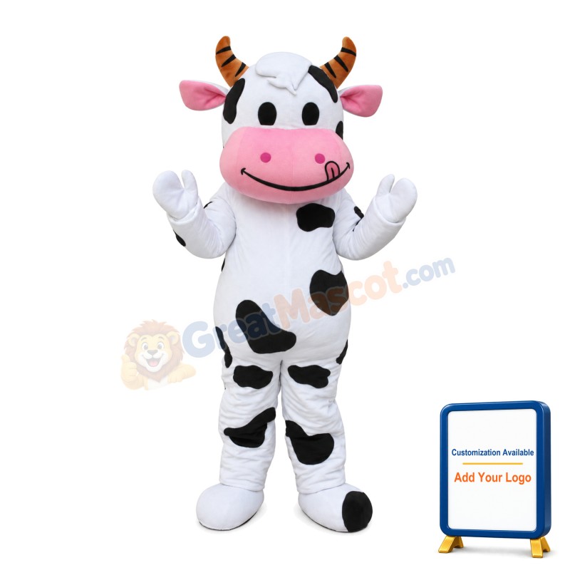 Naughty Cow With Tongue Out Mascot Costume