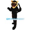 Roaring Leopard With Light Brown Eyebrow Mascot Costume