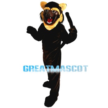 Roaring Leopard With Light Brown Eyebrow Mascot Costume