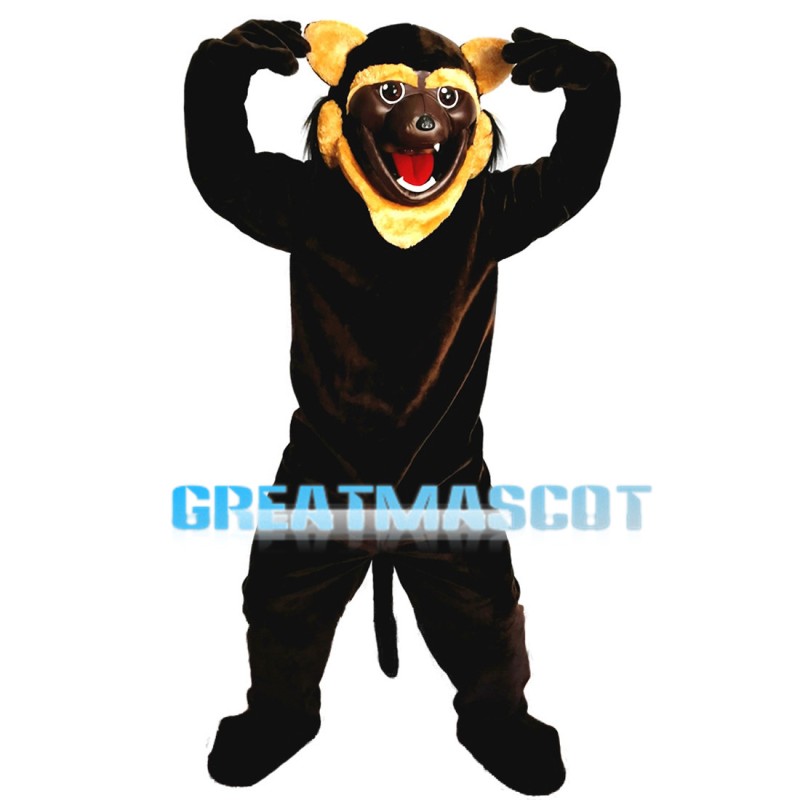 Roaring Leopard With Light Brown Eyebrow Mascot Costume